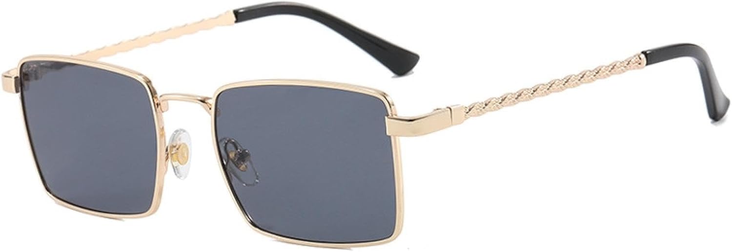 

Модные очки для мужчин и женщин, маленькие прямоугольные, в стиле стритстайл, женские, в металлической оправе, с защитой от УФ-излучения UV400 HPIRME, Designer Glasses