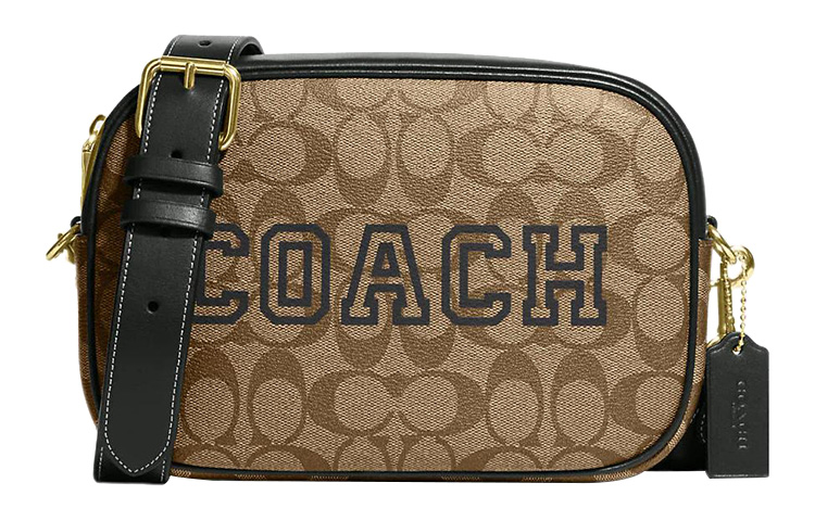 

Jamie Signature Сумка через плечо на ремне из гладкой кожи с покрытием из текстиля среднего размера для женщин коричневый COACH