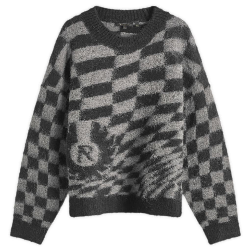 

X Belstaff клетчатый вязаный свитер Represent, цвет shadow