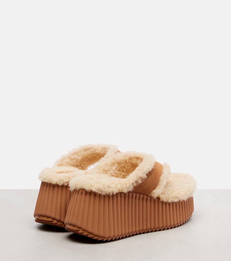 Повседневные сандалии на платформе Nama 80 из замши Chloé, Pottery Brown — фото 2