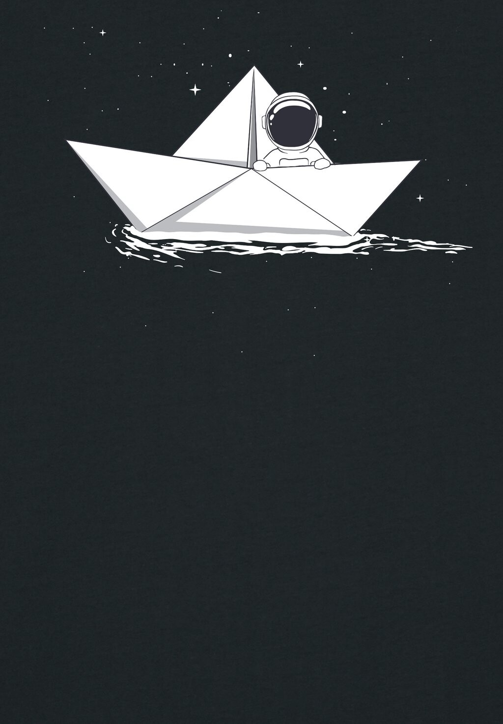 

Футболка с принтом ASTRONAUT IN PAPER BOAT watapparel, черный