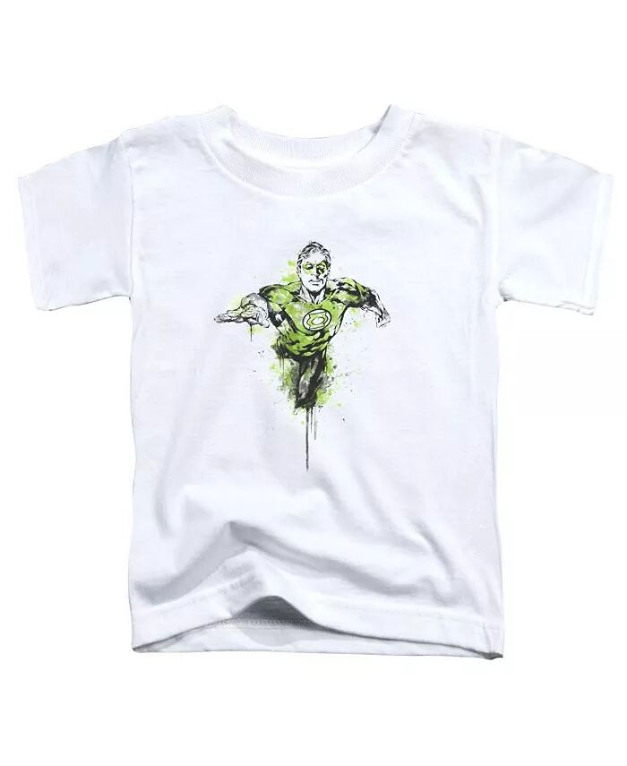 

Футболка с короткими рукавами для малышей с рисунком «Baby-Girls» Green Lantern, белый