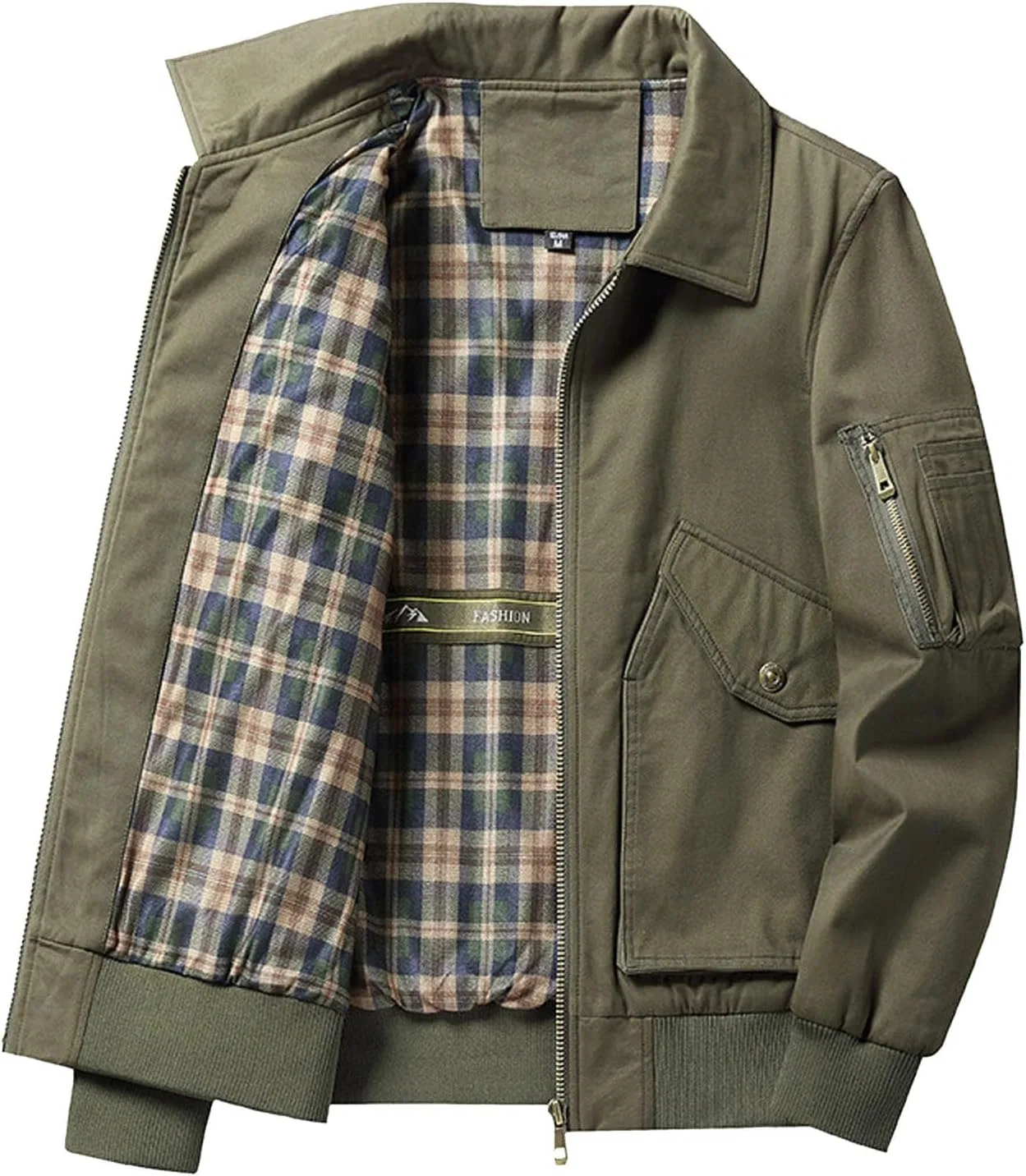 Мужская куртка, текстурированная, Army Green