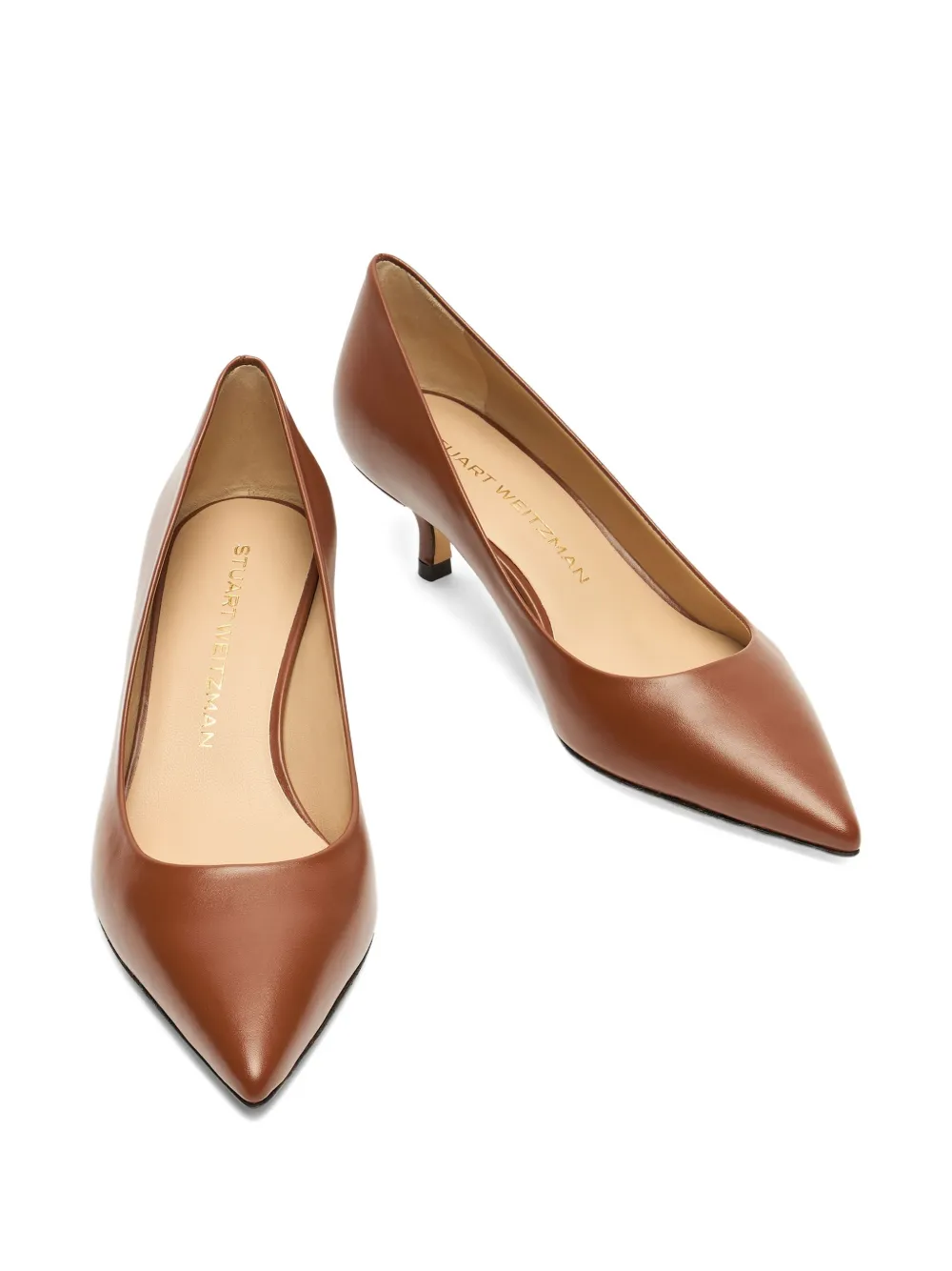 Туфли Stuart Power 50 с заостренным носком Stuart Weitzman, коричневый — фото 4