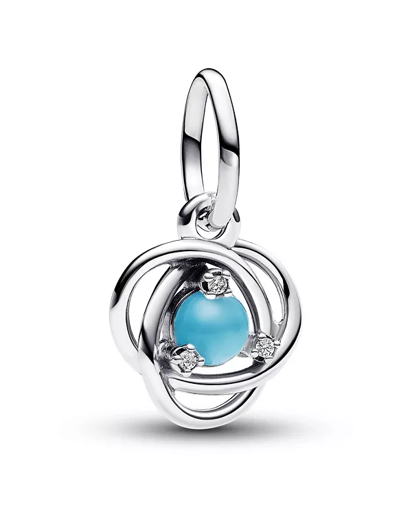 

Серебряный кулон с подвеской в виде круглого камня на день рождения Pandora, silver