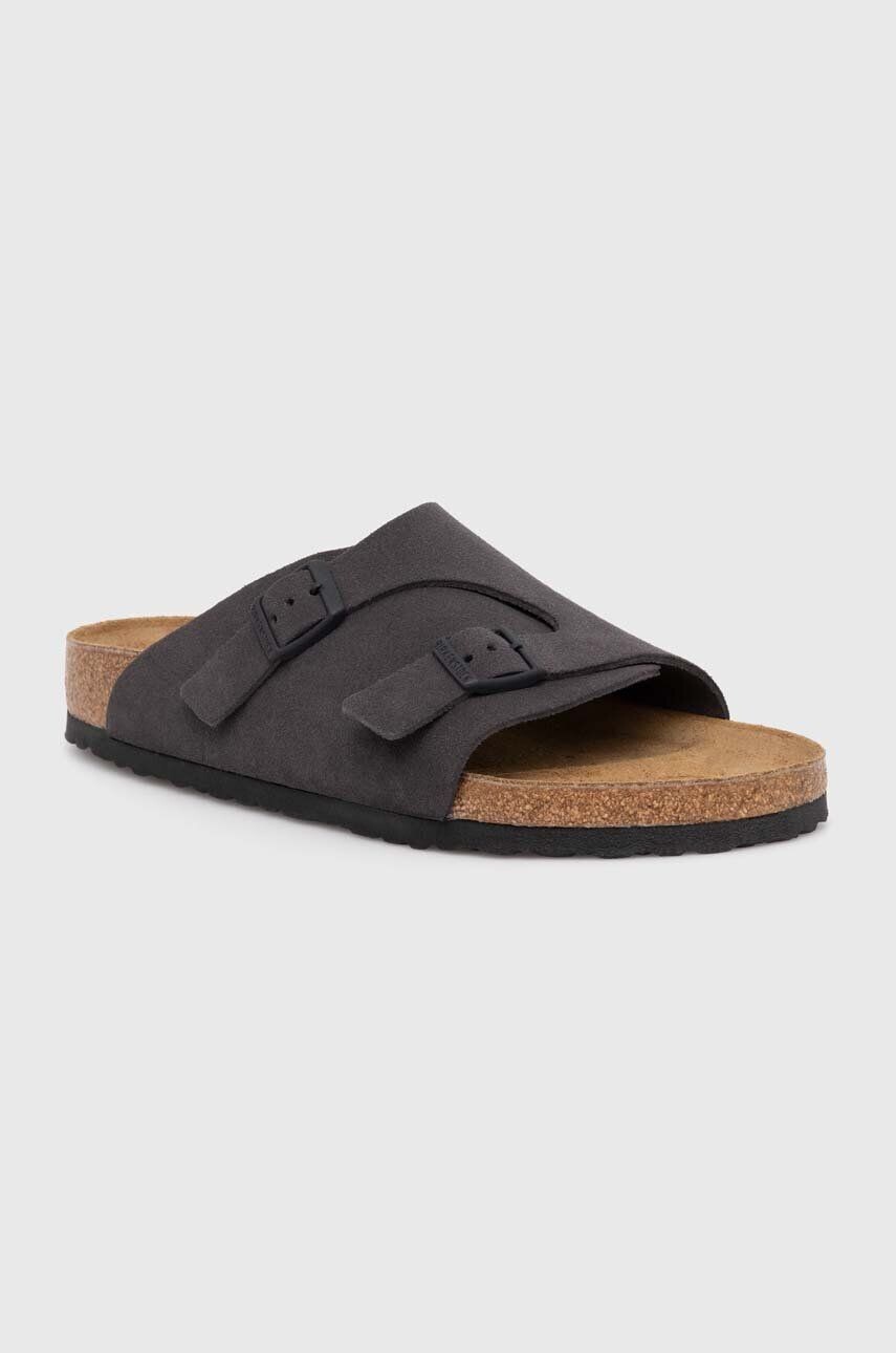 

Шлёпанцы Zürich из замши Birkenstock, серый