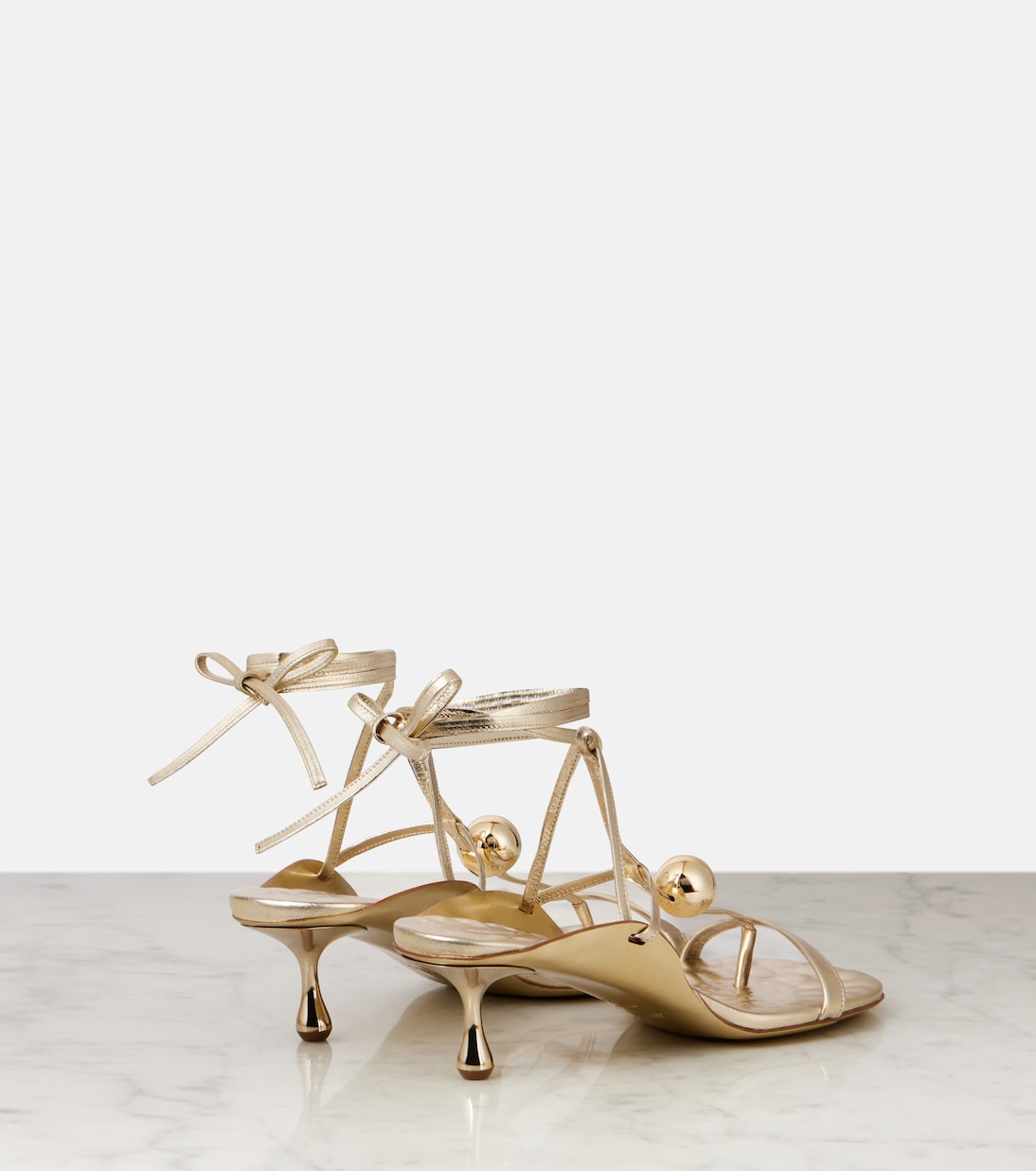 Зыра 50 сандалии из металлизированной кожи Jimmy Choo, Gold/Gold/Gold — фото 2