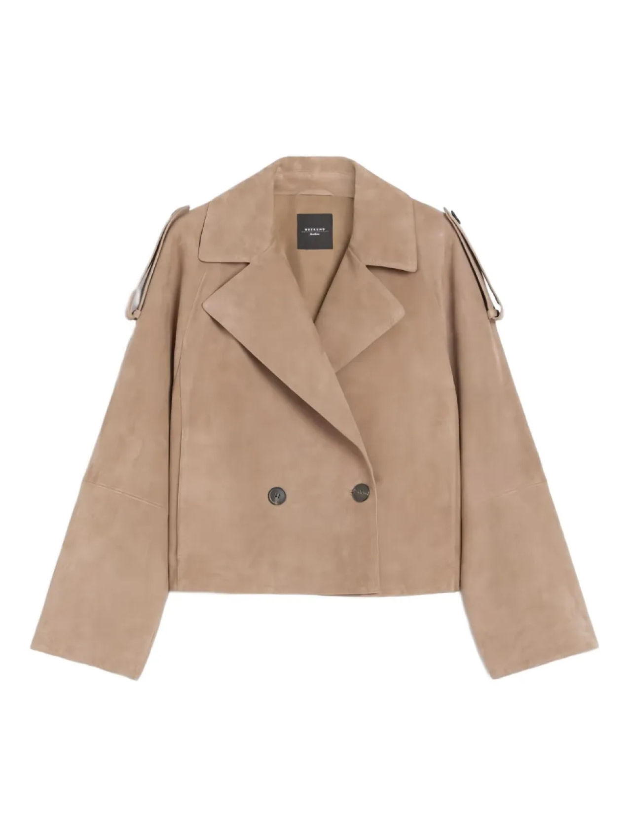 

Двубортная замшевая куртка Weekend Max Mara, коричневый