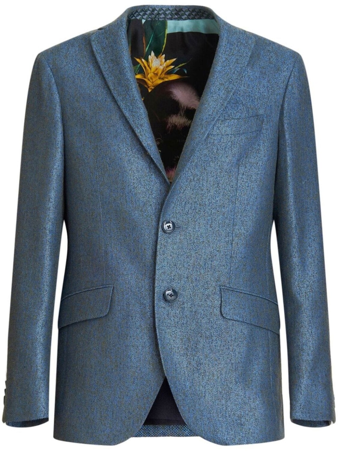 

ETRO фактурный однобортный пиджак, синий
