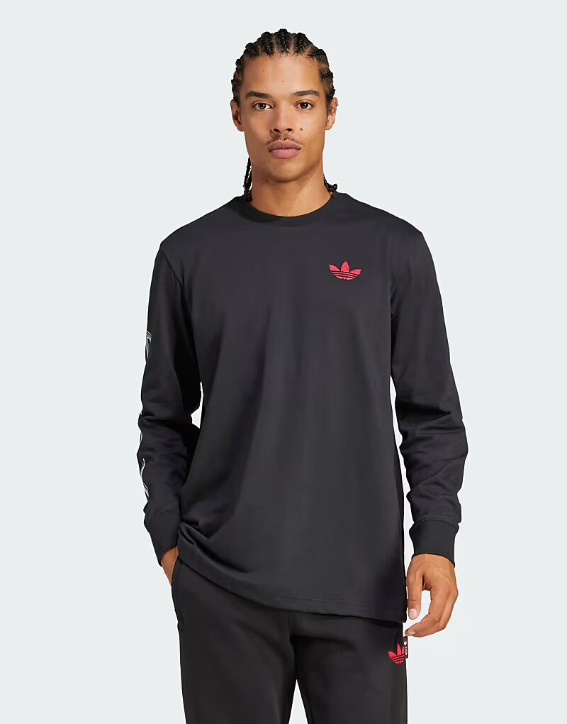 

Футболка с длинным рукавом Adidas Originals Ajax Amsterdam черного цвета