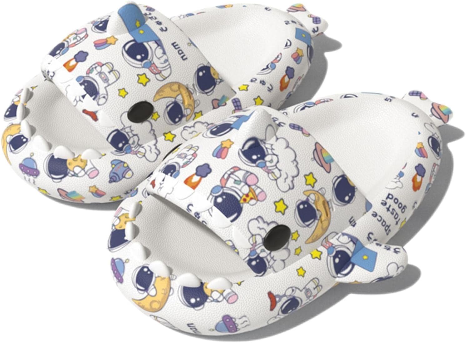 

Оригинальные сланцы Zureto Shark, унисекс с изображением акулы, новые домашние тапочки Cloud Shark для спа, сандалии, Astronaut White