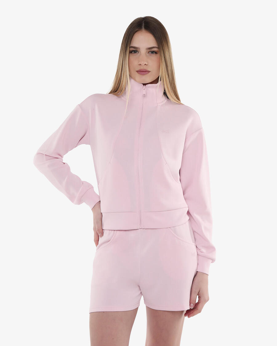 

JAKED Женская толстовка розового цвета из синтетического материала для фитнеса.