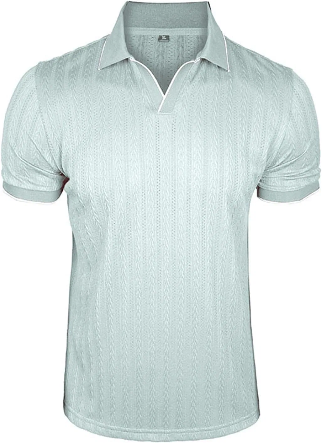 Мужская футболка поло с рифленой текстурой, Light Blue — фото 4