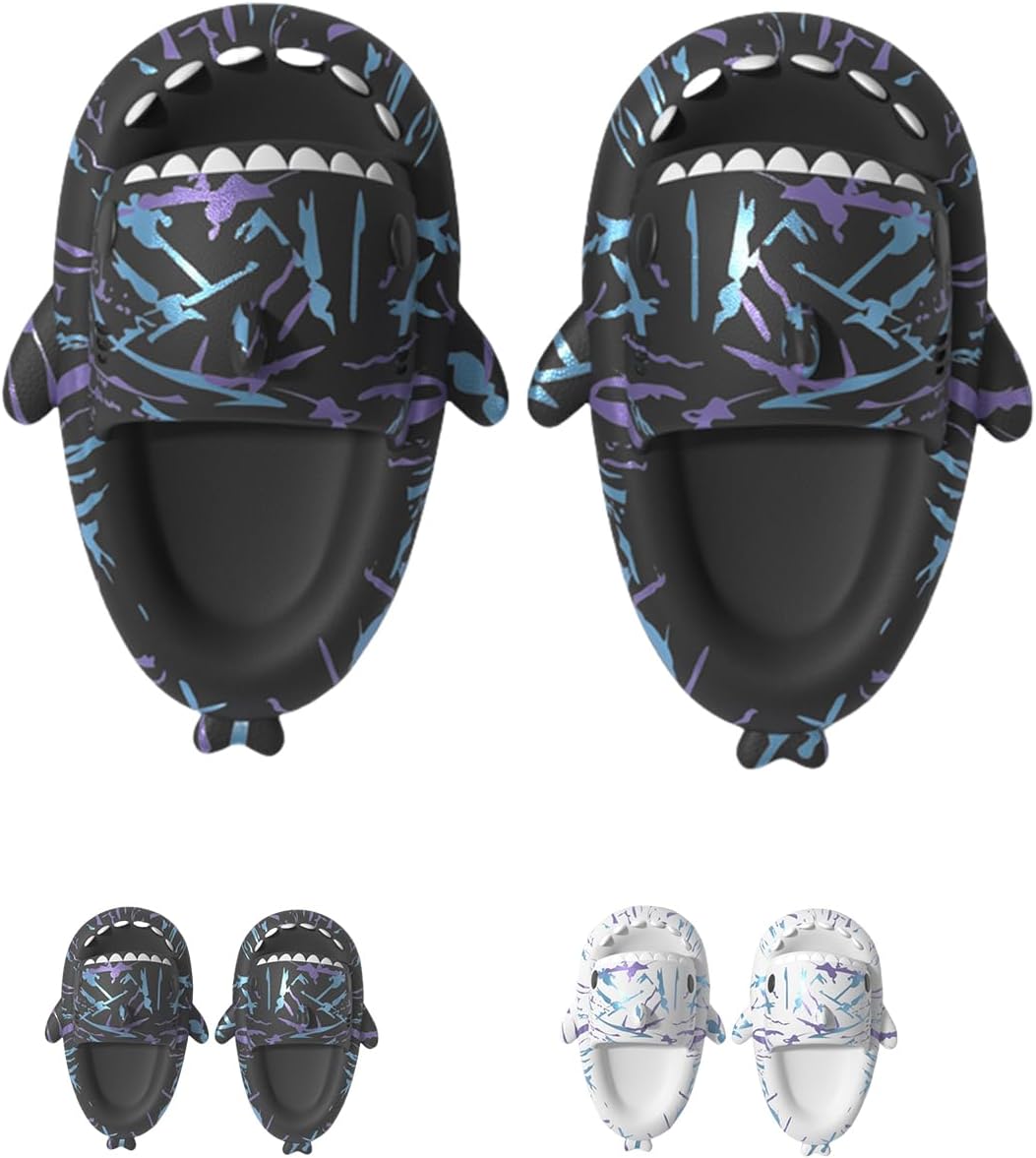 

Сланцы с пятнистым сиянием, противоскользящие и быстросохнущие с облаками звездного неба, градиентные сланцы-акулы унисекс Generic, черный