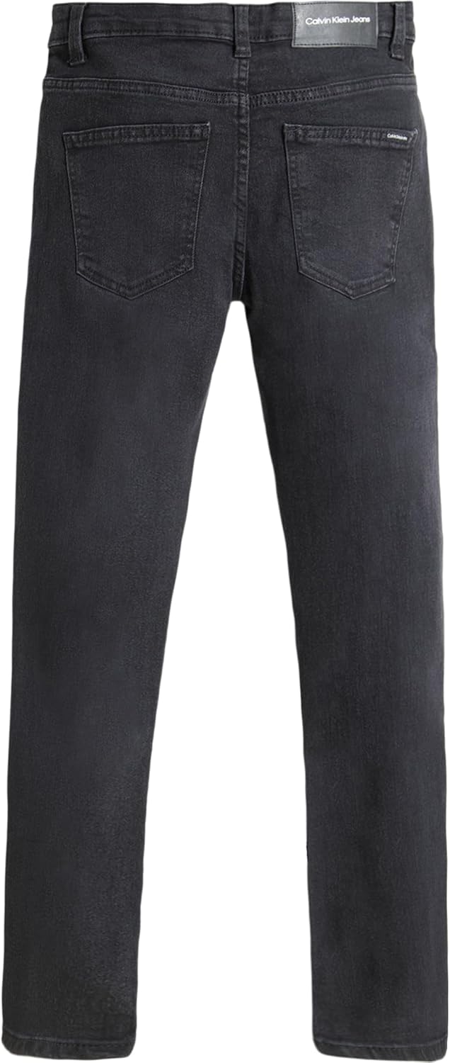 Джинсы Calvin Klein для мальчиков скинни-кроя из эластичного денима, 5 карманов, застежка на молнию и пуговицы, Asphalt — фото 2