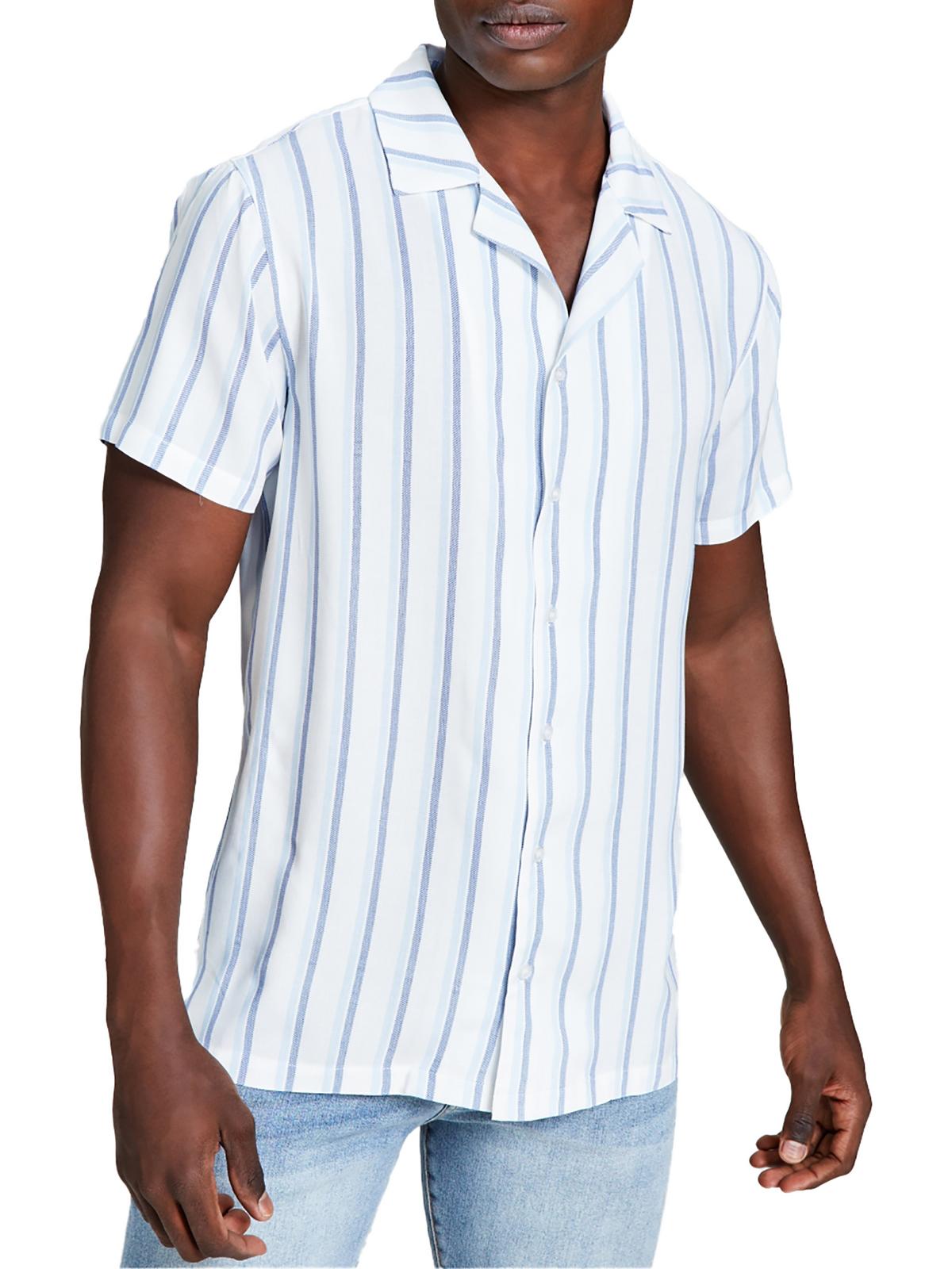 

Мужская тканая полосатая рубашка на пуговицах And Now This, цвет white blue stripe