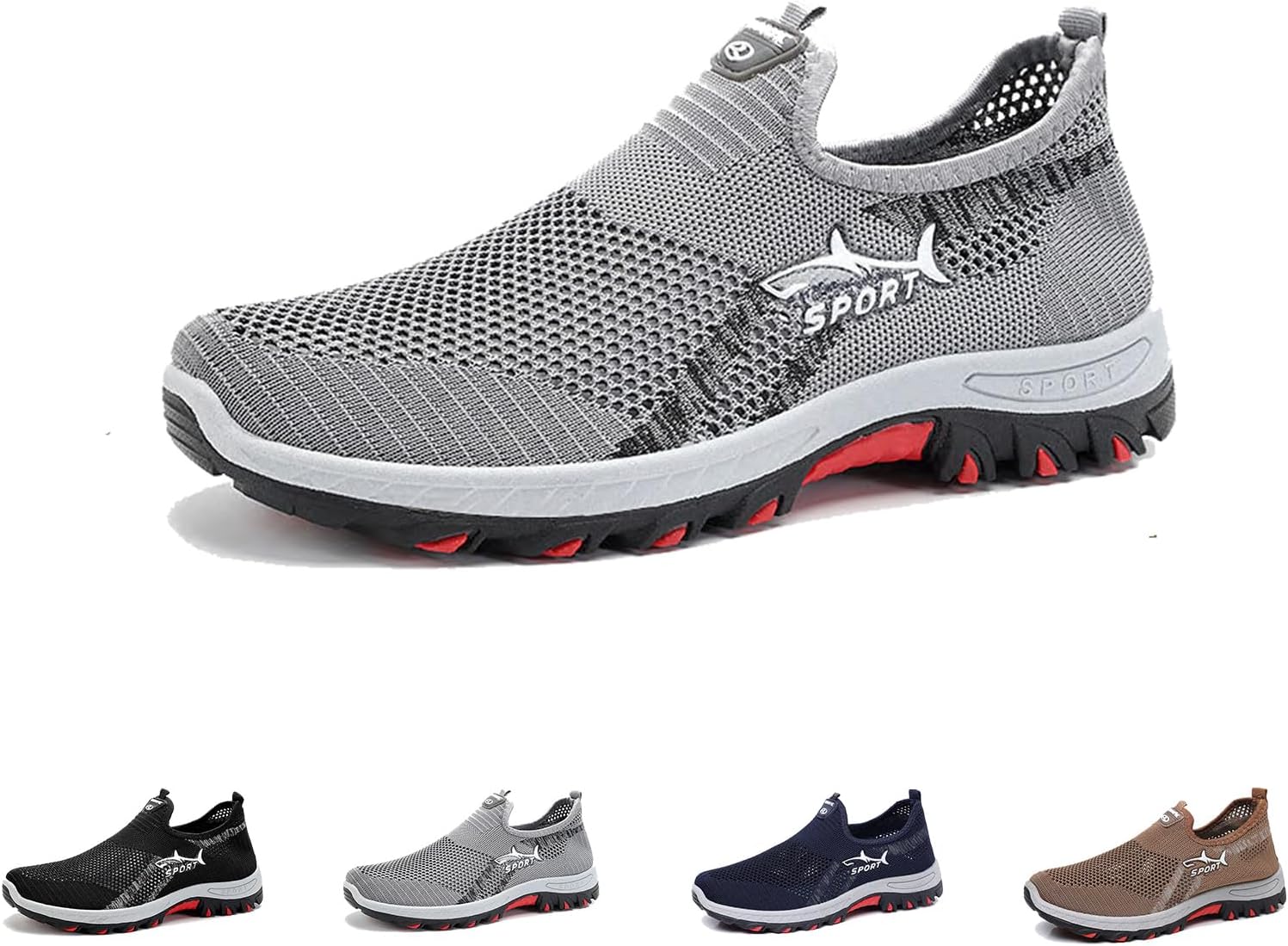 

Кроссовки Cooling Comfort, дышащие прогулочные туфли Atlacoast с мягкой подошвой, ортопедические прогулочные туфли Generic, серый