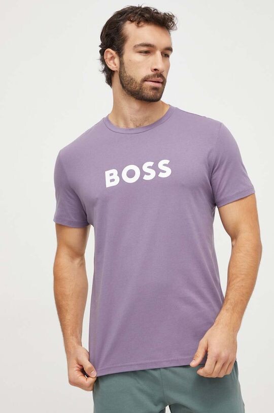 

Хлопковая футболка BOSS Boss, фиолетовый