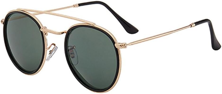 

Ретро круглые металлические солнцезащитные очки для мужчин и женщин в стиле стимпанк, металлическая оправа, модные очки с защитой от УФ-излучения UV400 TYUVIVO, Gold Darkgreen