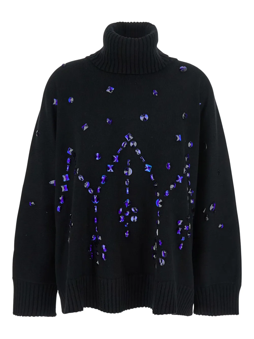 

Водолазка, украшенная кристаллами Alberta Ferretti, черный