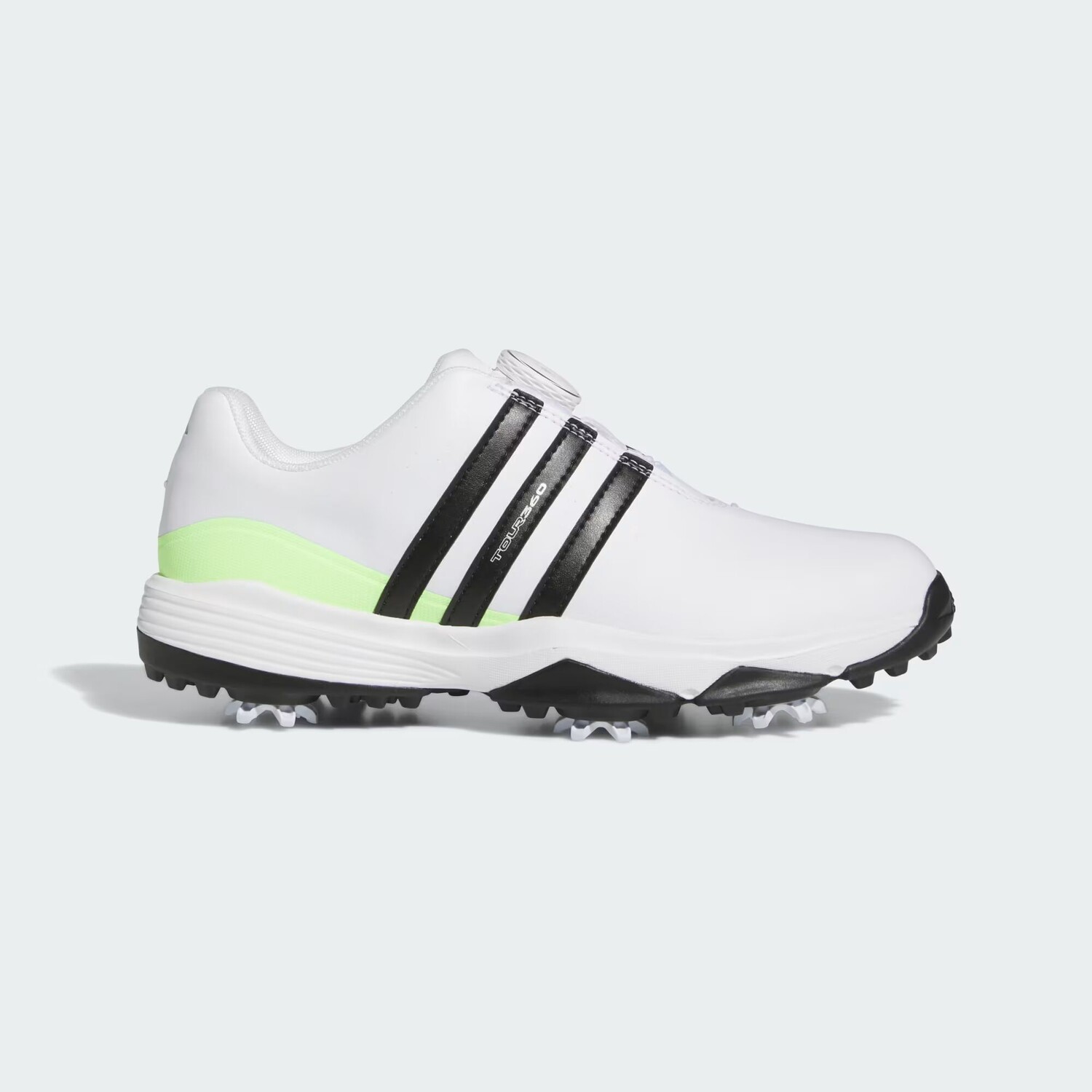 

Детские туфли для гольфа Tour360 24 BOA Adidas, цвет Cloud White/Core Black/Green Spark