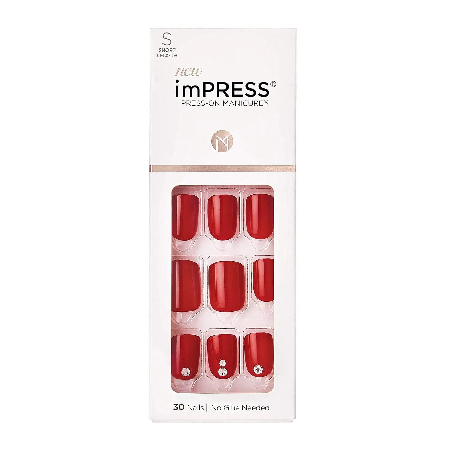 Накладные ногти «imPRESS Kill Heels Short Square» от KISS Impress, Red Burgundy