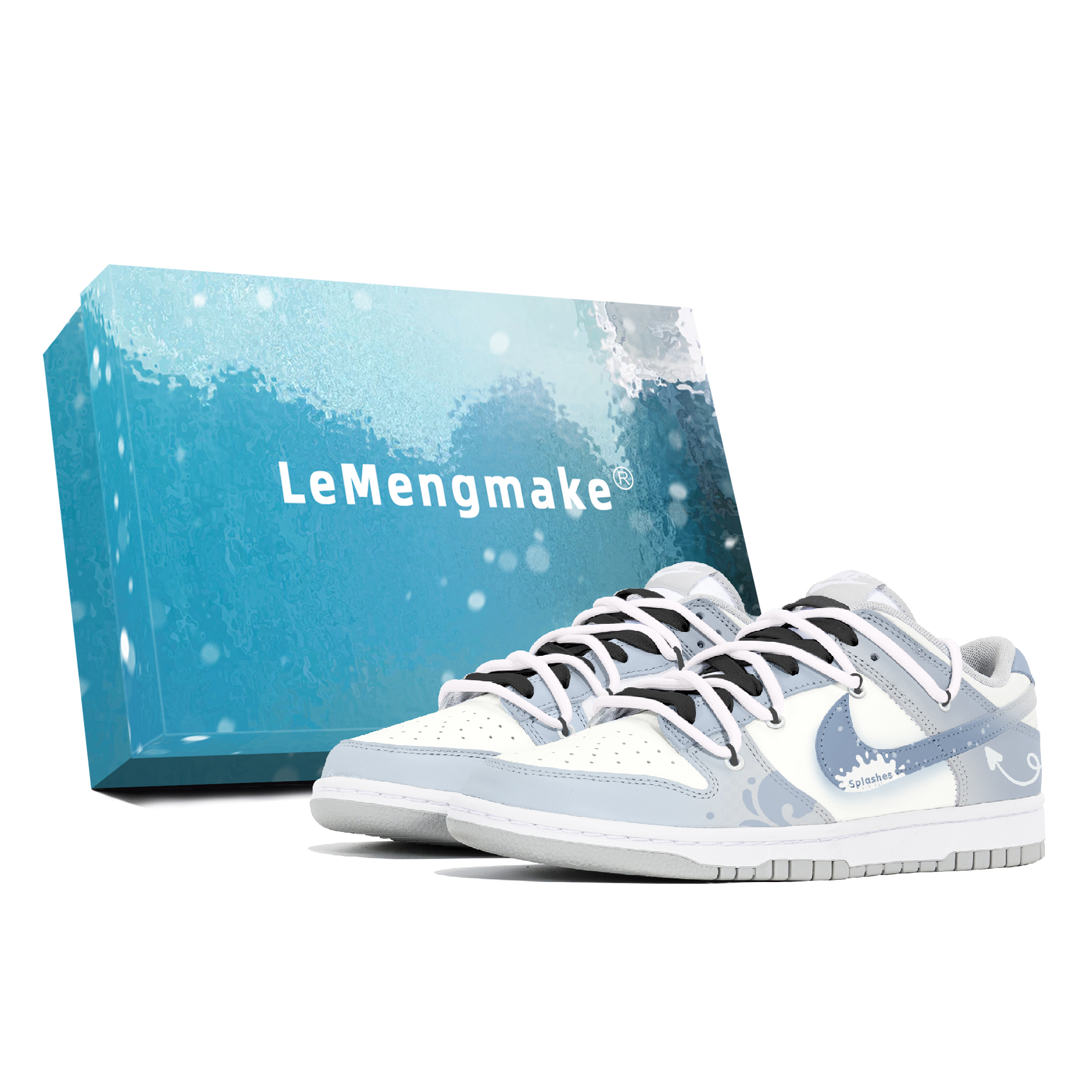 

Nike Кроссовки для скейтбординга Dunk Joy Lemon, износостойкие, низкие, мужские, сине-белые