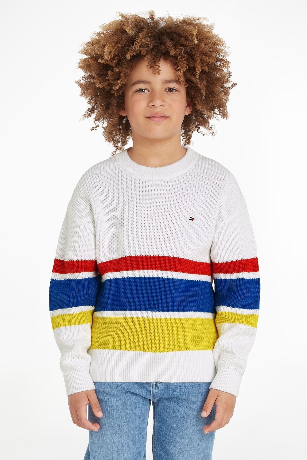 

Свитер с выразительными полосками Tommy Hilfiger, белый