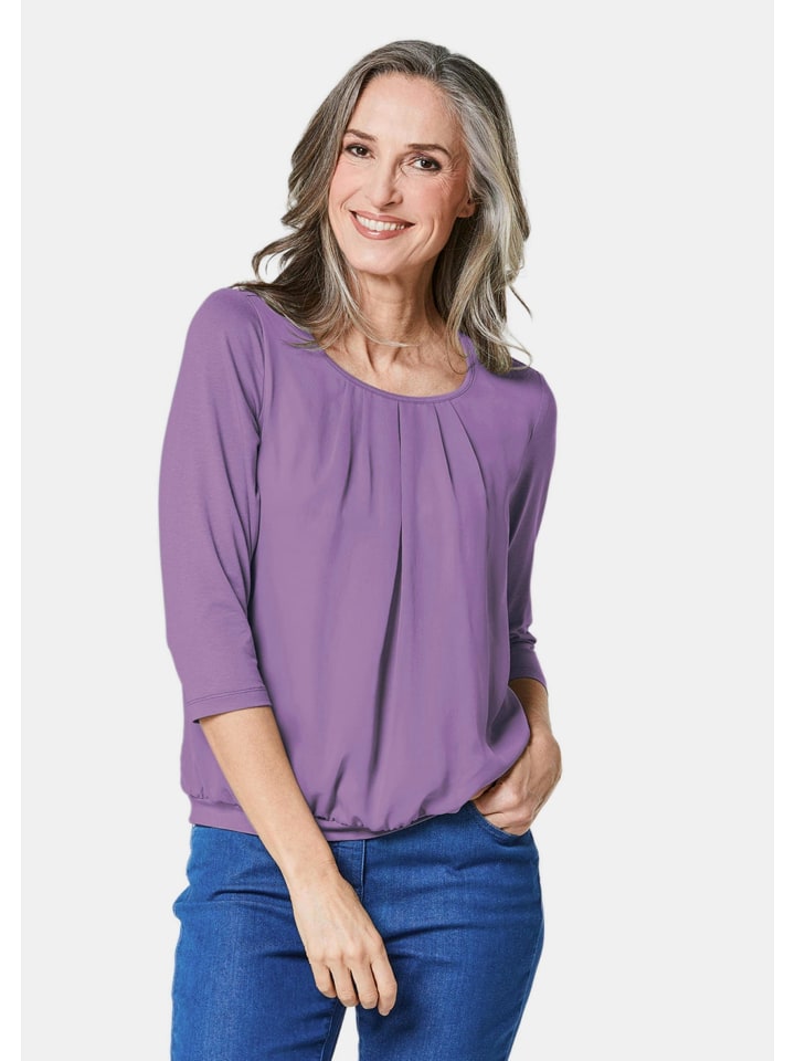 

Шифоновая блузка/рубашка с рукавами 3/4 и круглым вырезом цвета вереска GOLDNER