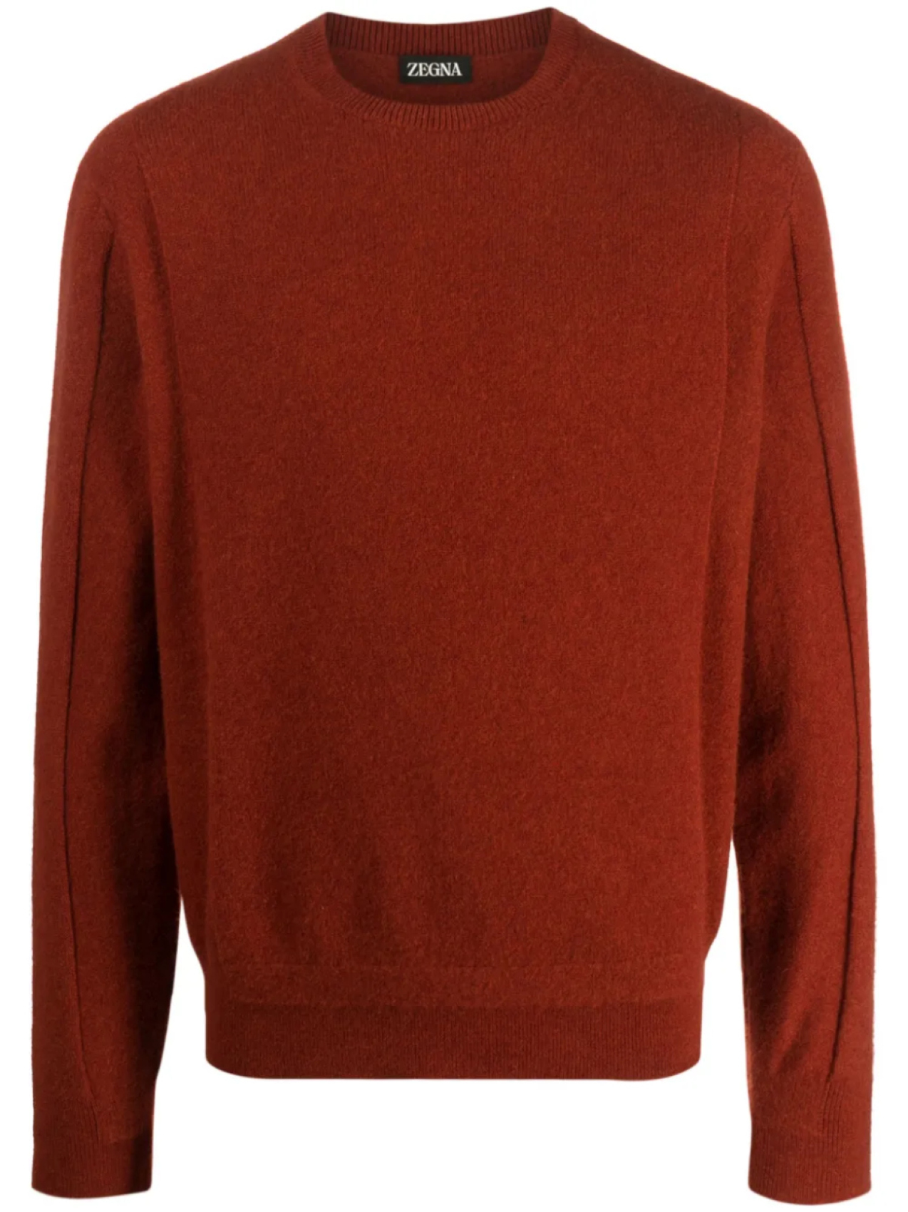 

Zegna джемпер из смесовой шерсти с круглым вырезом, коричневый