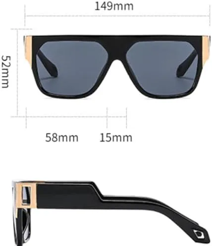 

Солнцезащитные очки с ажурной конструкцией, большие квадратные линзы, зеркальные линзы, модные градиентные оттенки, защита от УФ-излучения UV400 MTZJH, Green