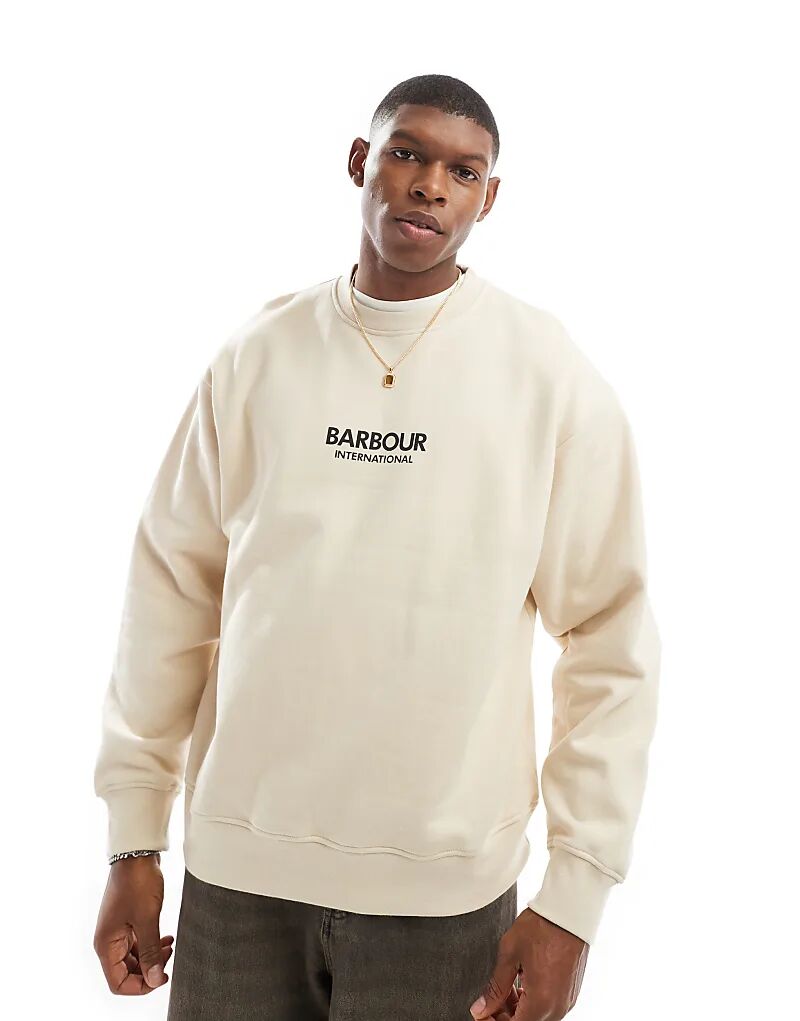 

Толстовка Formula oversize Crew в каменном цвете Barbour International