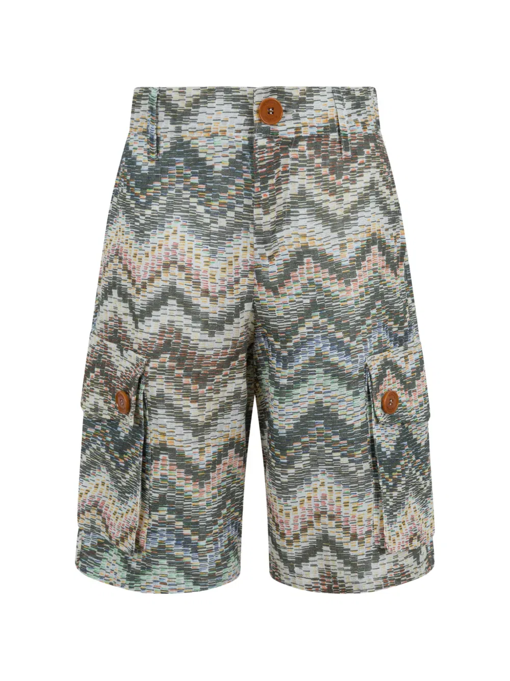 Шорты с зигзагообразным узором на пуговицах Missoni Kids, серый