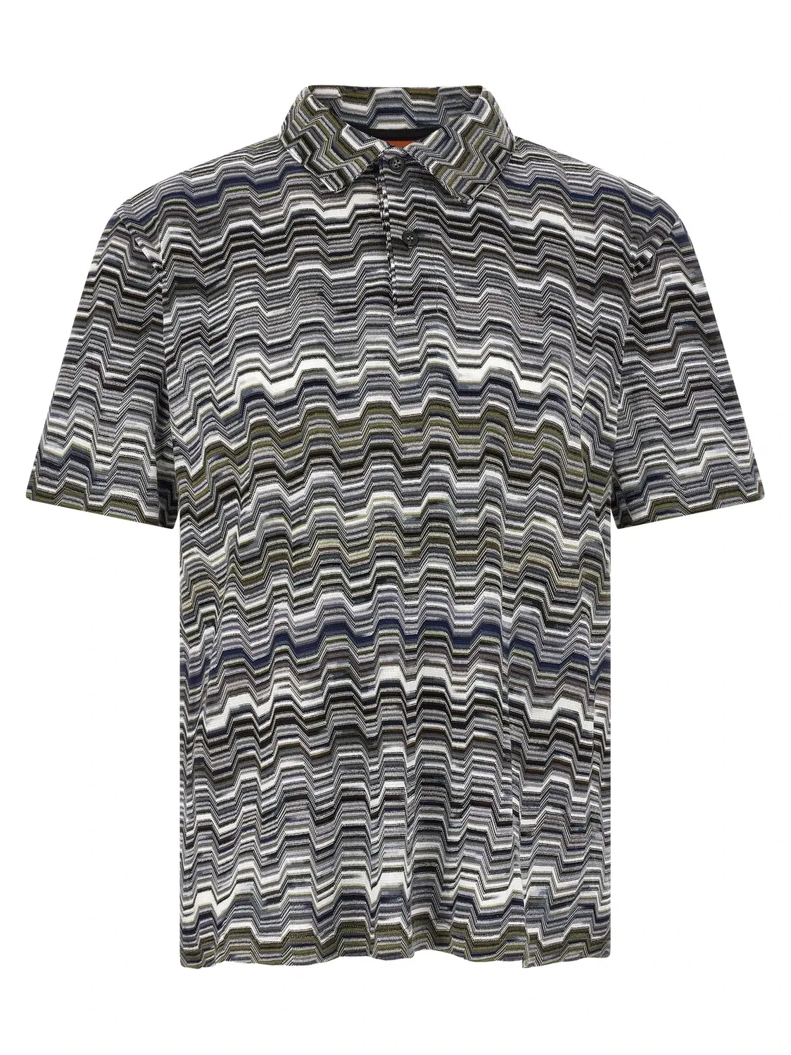 Поло с неравномерным зигзагообразным узором Missoni, зеленый