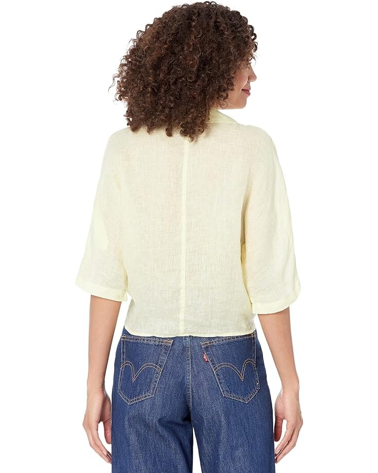 

Рубашка bella dahl Short Sleeve Tie Front Shirt, цвет Pale Chartreuse