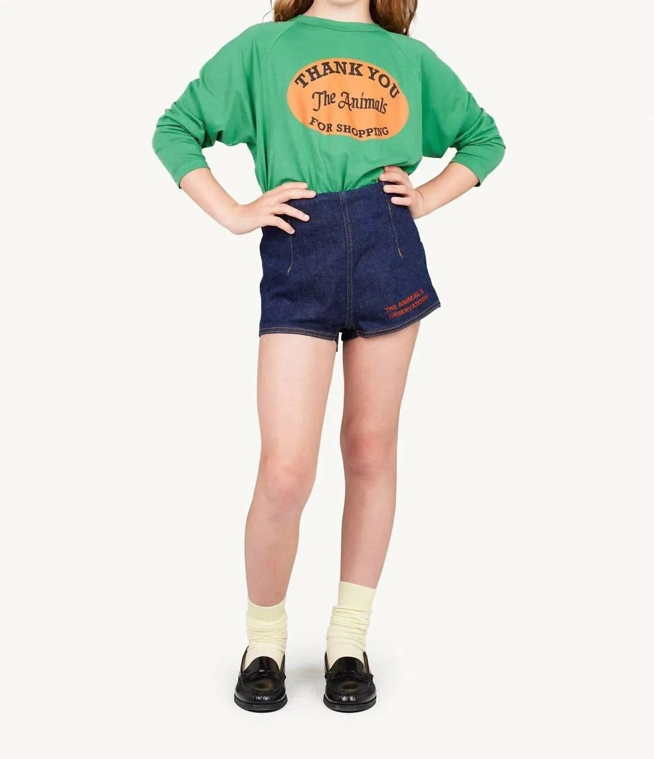 The Animals Observatory Джинсовые шорты Clam Denim Shorts цвета индиго