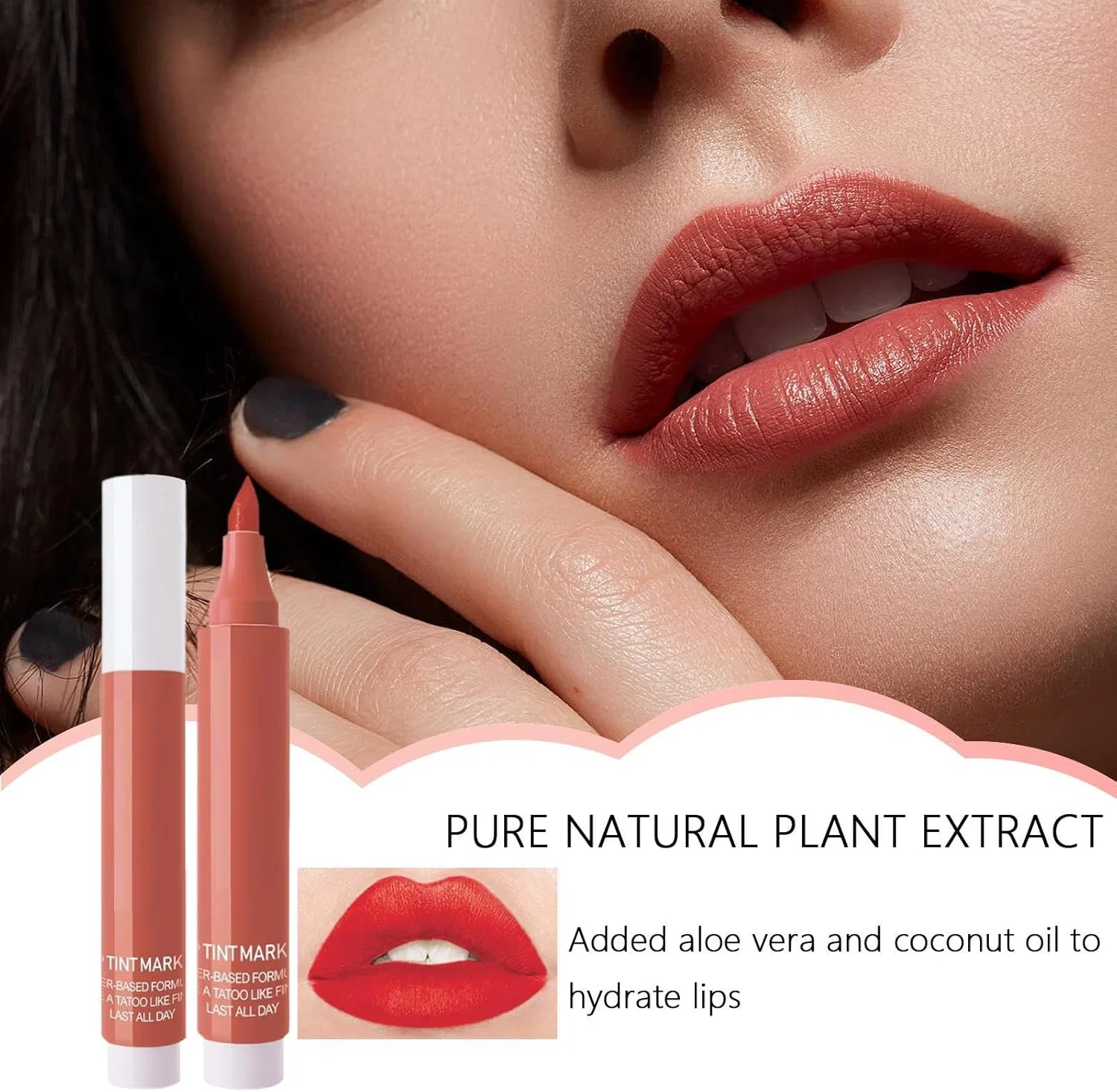 Маркер для губ Lip Stain Marker, быстросохнущий, матовый, 03# — фото 2