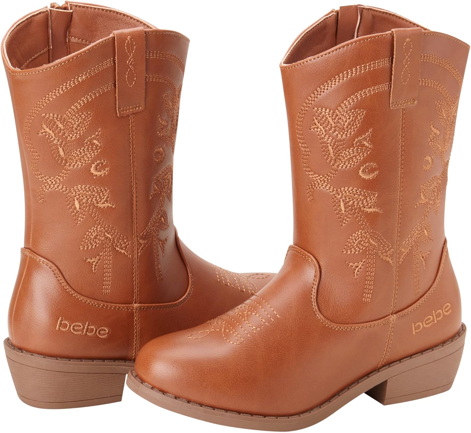 Сапоги Bebe Girls Cowboy - Классические ковбойские сапоги в стиле вестерн для девочек - Сапоги средней высоты для верховой езды для малышей, маленьких и больших девочек, Cognac 2 — фото 3