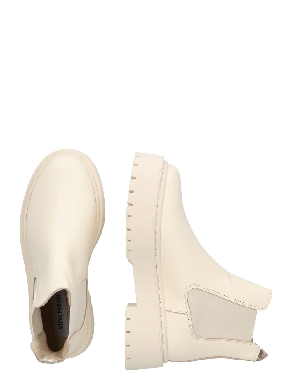 Ботинки женские челси Steve Madden низкие на платформе, бежевый — фото 2