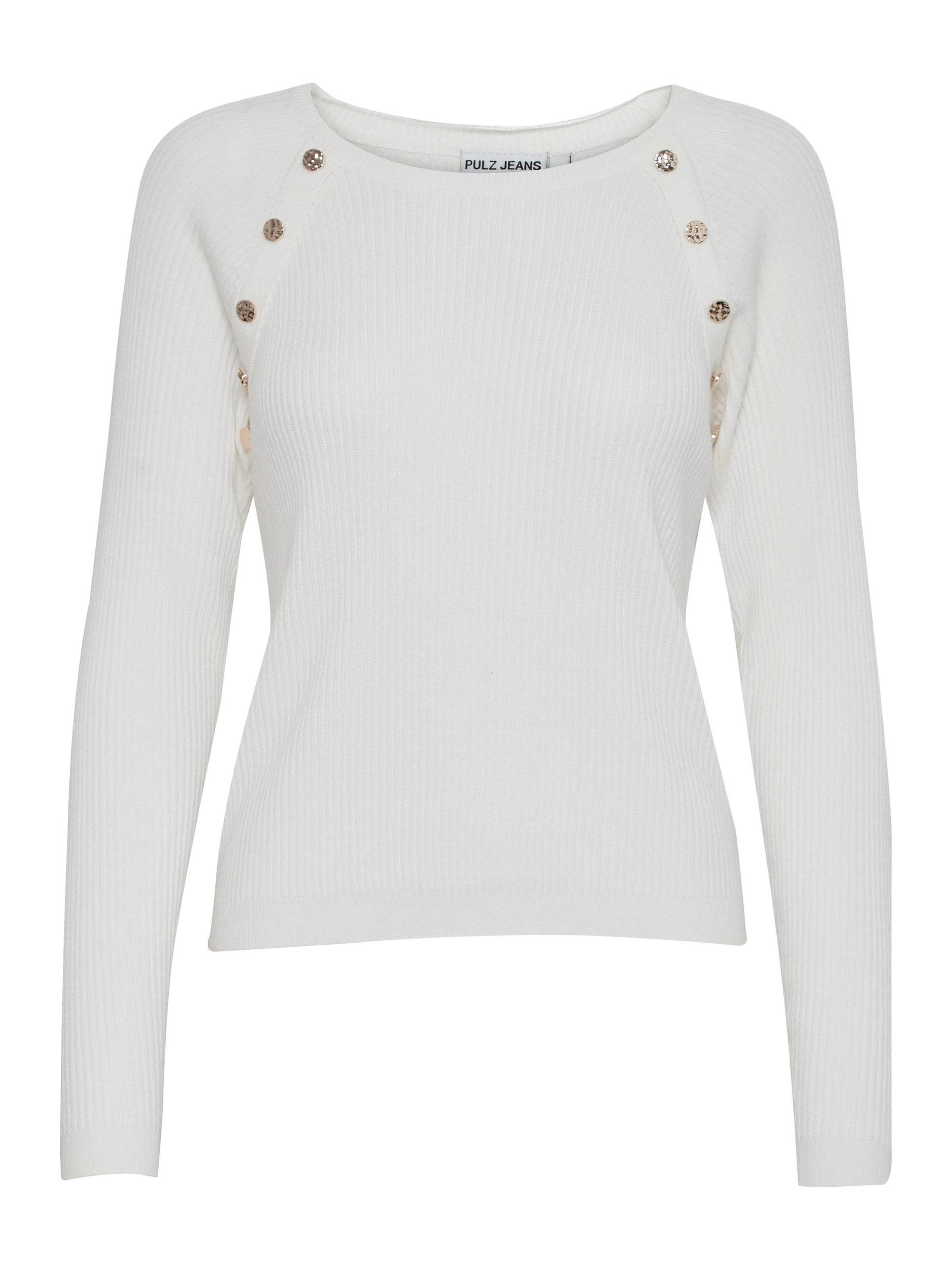 

PULZ Jeans Свитер 'PZSara' в белом цвете
