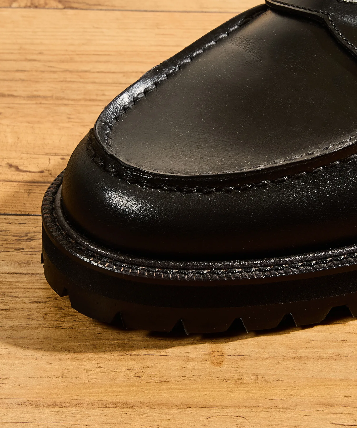 Мужские лоферы с кожаным верхом и монетой Tomo & Co COIN LOFER Vibram черные — фото 4