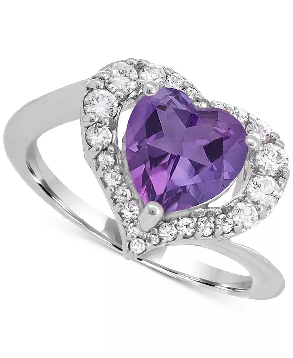 

Женское кольцо в форме сердца из стерлингового серебра Macy'S, amethyst