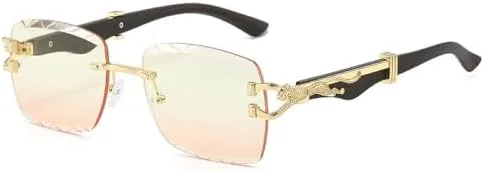 

Солнцезащитные очки прямоугольной формы 2027 года для женщин и мужчин, с градиентными линзами, золотистой оправой и защитой от УФ-излучения UV400 MTZJH, C9