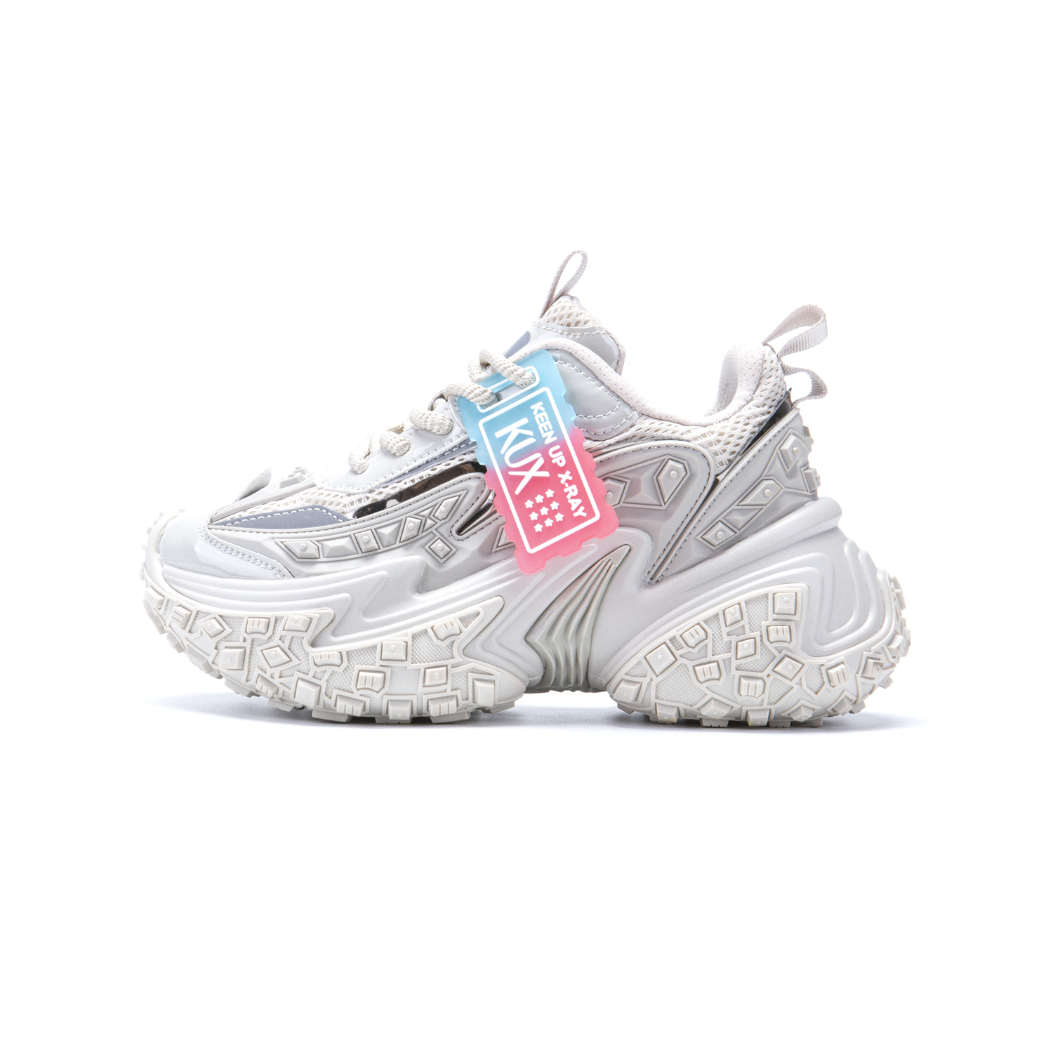 

KUX Амортизирующие противоскользящие износостойкие дышащие низкие массивные кроссовки унисекс черно-бежевые, цвет Beige