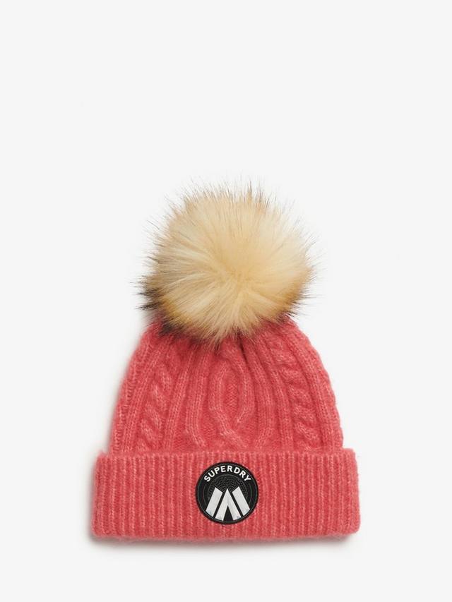 

Вязаная шапка с узором кос Superdry, Cord Pink