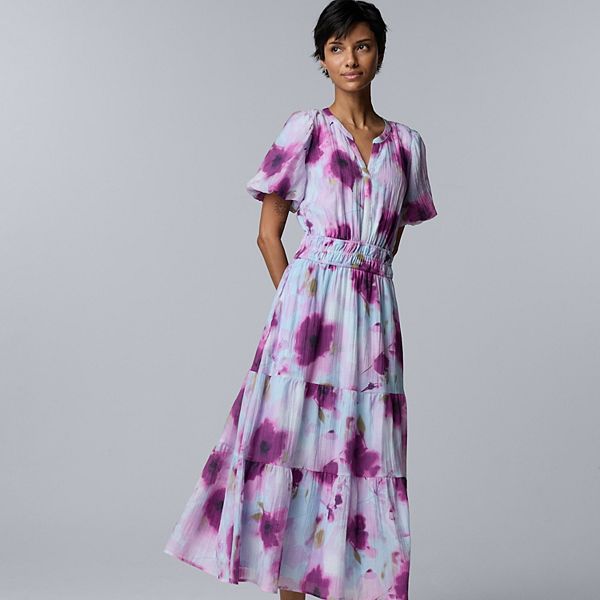 

Платье макси Petite Simply Vera Vera Wang, Bl Purple Floral