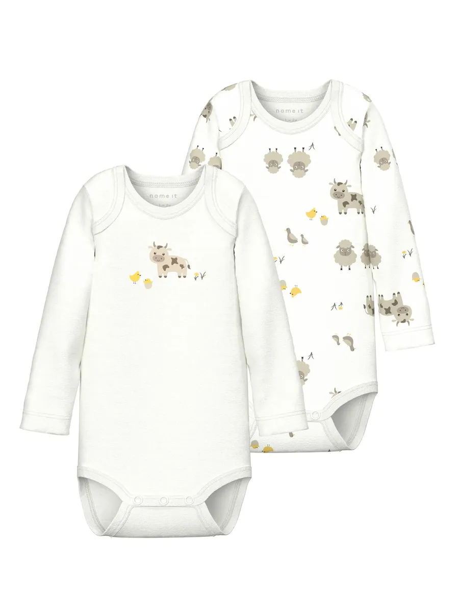 

Пижамы Name It "NBNBODY 2P LS FARM ANIMALS NOOS" (комплект, 2 шт.), белый