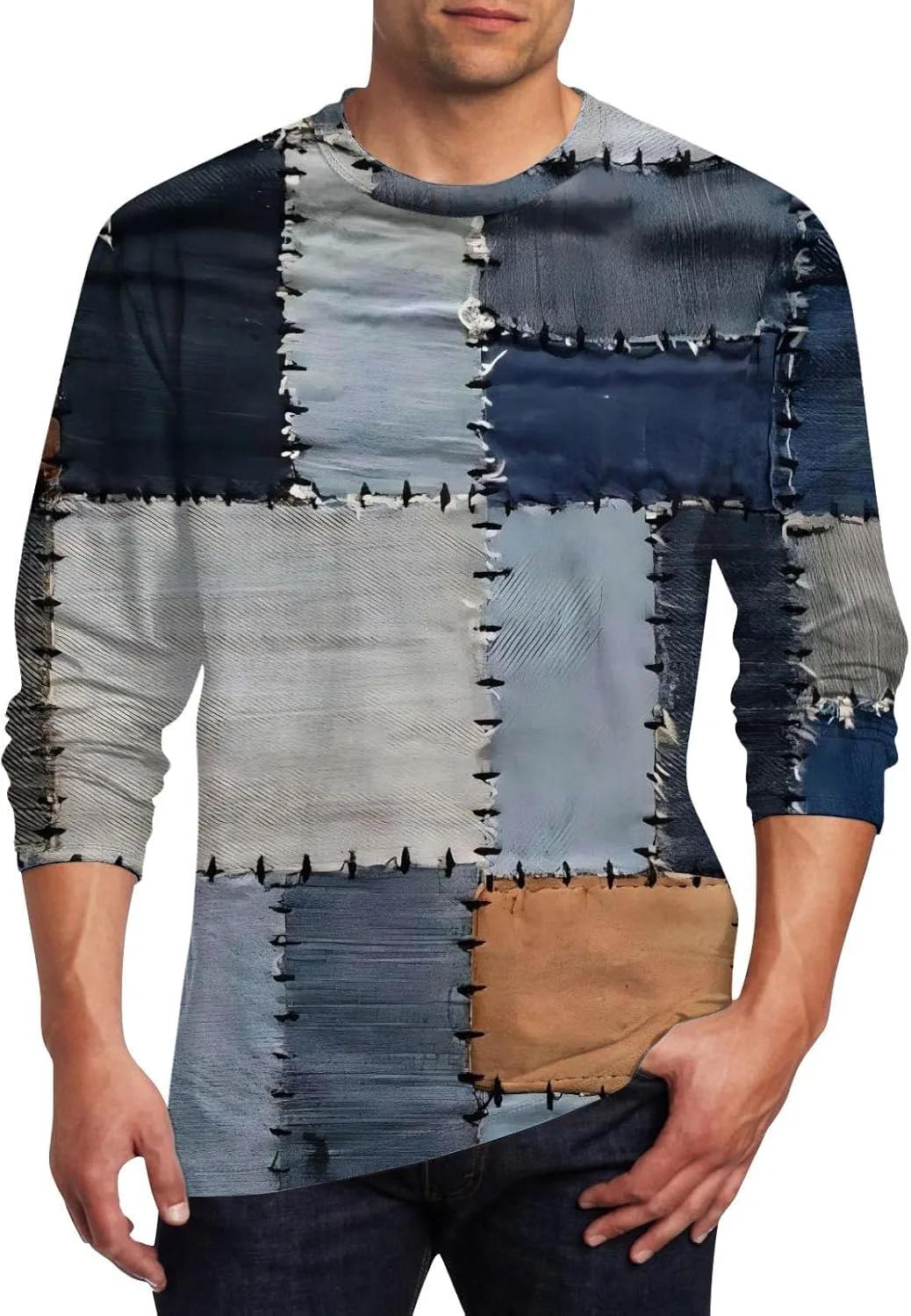 

Мужская футболка с коротким рукавом и принтом Color Block