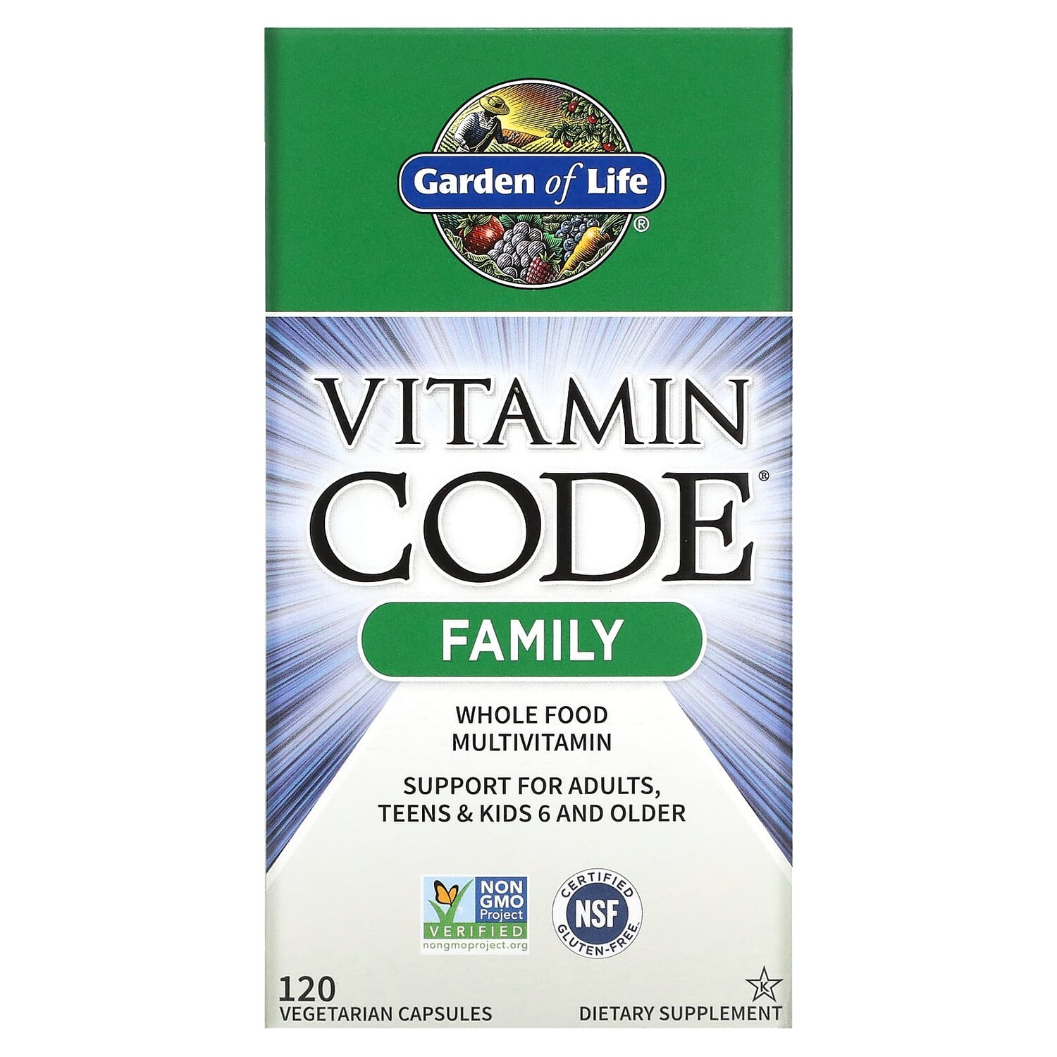 

Garden of Life Vitamin Code Family 120 вегетарианских капсул