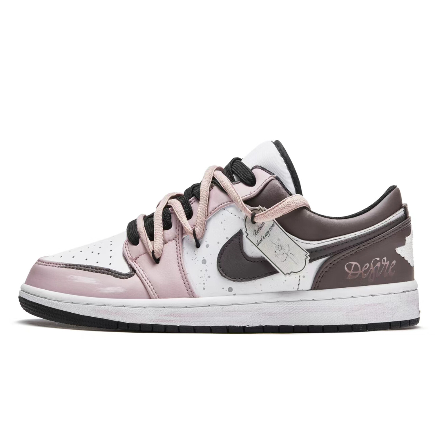 

Кроссовки Air Jordan 1 Vintage Basketball Shoes Men Low-top Pink/Black, черный